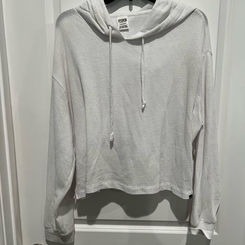 Victoria’s Secret Pink white Hoodie, Sz L